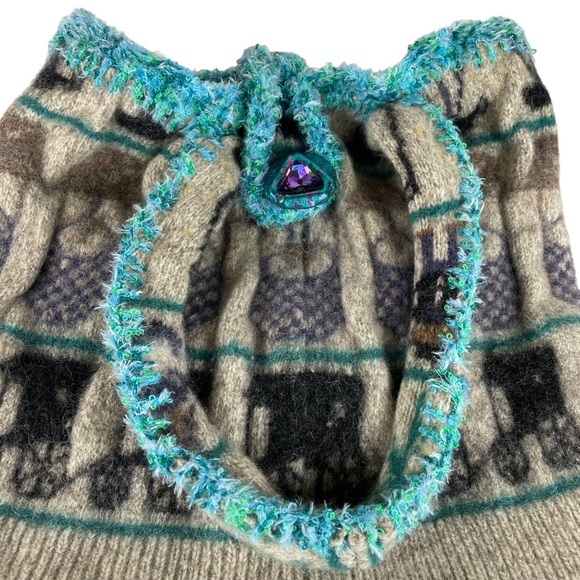 Handmade Wool Unique Shoulder Tote Bag Button Loop Amish Horse Buggy Carriage - Picture 13 of 13